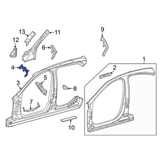 Mercedes-Benz OE - Left Upper Body A-Pillar Baffle Plate