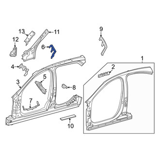 Mercedes-Benz OE - Upper Body B-Pillar Baffle Plate