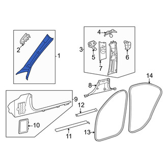 Mercedes-Benz OE - Left Body A-Pillar Trim Panel
