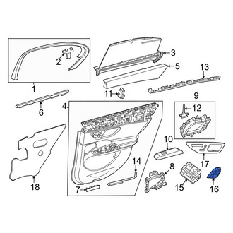 Mercedes-Benz OE - Rear Right Door Lock Switch