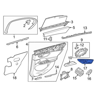 Mercedes-Benz OE - Rear Left Door Switch Trim Panel
