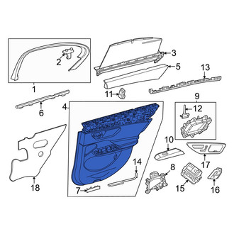 Mercedes-Benz OE - Front Left Lower Inner Door Interior Trim Panel