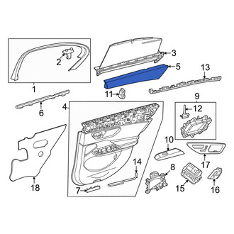 Mercedes-Benz OE - Front Right Lower Inner Door Interior Trim Panel