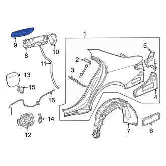 Mercedes-Benz OE - Rear Fuel Filler Door