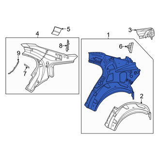 Mercedes-Benz OE - Rear Right Inner Quarter Panel