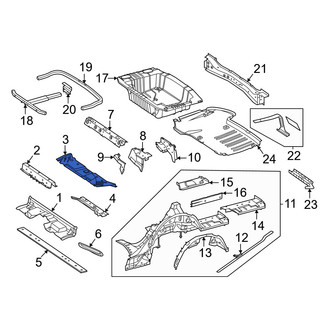 Mercedes-Benz OE - Rear Center Floor Pan Crossmember
