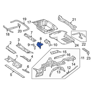 Mercedes-Benz OE - Rear Left Floor Pan Crossmember