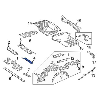 Mercedes-Benz OE - Rear Lower Floor Pan Crossmember