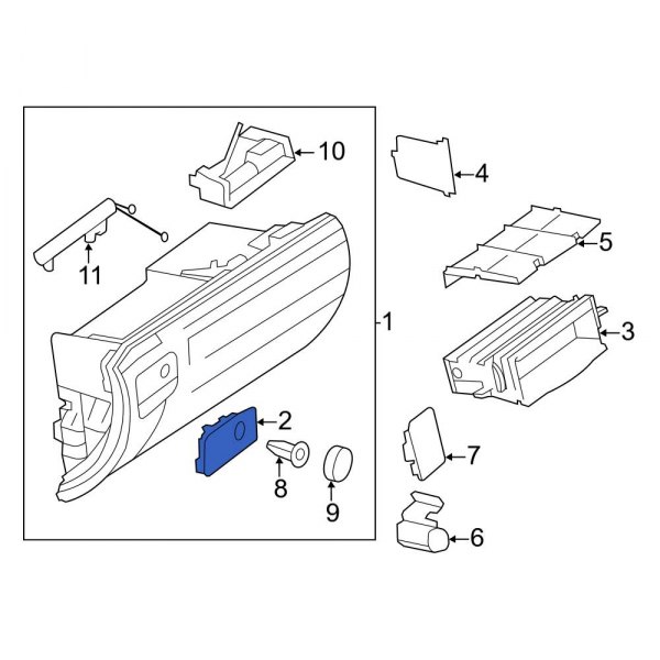 MercedesBenz OE 25168002708483 Front Glove Box Handle