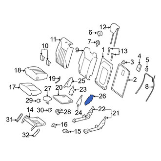 Mercedes-Benz OE - Rear Left Outer Seat Trim Panel