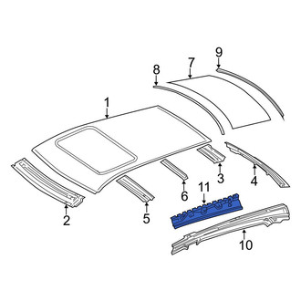 Mercedes-Benz OE - Left Inner Roof Side Rail Reinforcement