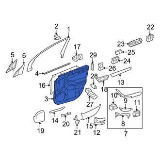 Mercedes-Benz OE - Rear Left Inner Door Interior Trim Panel