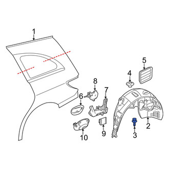 Mercedes-Benz OE - Quarter Panel Splash Shield Clip