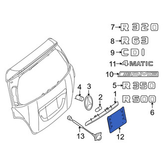 Mercedes-Benz OE - Rear License Plate Bracket