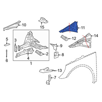Mercedes-Benz OE - Front Left Inner Fender Rail