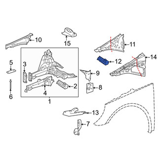 Mercedes-Benz OE - Front Left Fender Apron Reinforcement