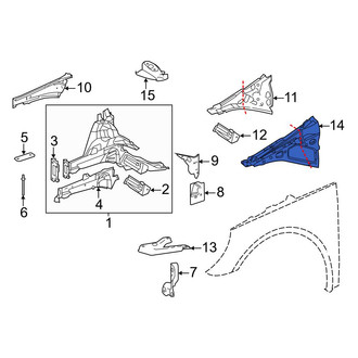 Mercedes-Benz OE - Front Left Outer Fender Rail