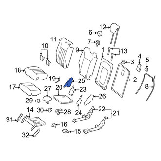 Mercedes-Benz OE - Rear Right Outer Seat Trim Panel