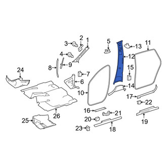 Mercedes-Benz OE - Left Upper Door Pillar Post Trim Set