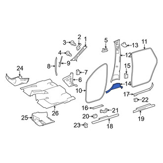 Mercedes-Benz OE - Right Upper Door Pillar Post Trim Set
