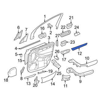 Mercedes-Benz OE - Front Left Upper Door Trim Molding
