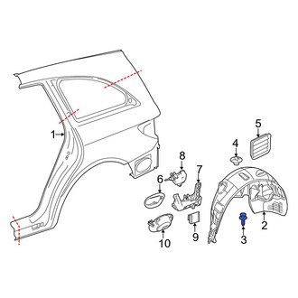 Mercedes-Benz OE - Quarter Panel Splash Shield Rivet