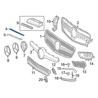 Mercedes-Benz OE - Front Left Upper Grille Molding