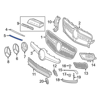 Mercedes-Benz OE - Front Left Lower Grille Molding