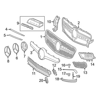 Mercedes-Benz OE - Front Bumper & Grille - Grille & Components (With Sport Package)