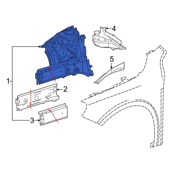 MercedesBenz OE 2466201900 Front Left Fender Apron Assembly