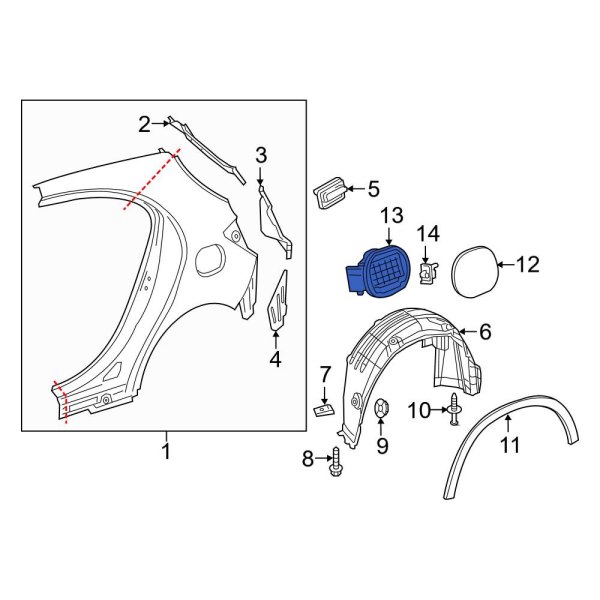 MercedesBenz OE 1566304300 Rear Fuel Door Hinge