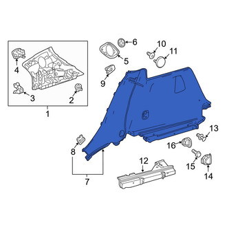 Mercedes-Benz OE - Rear Right Interior Quarter Panel Trim Panel