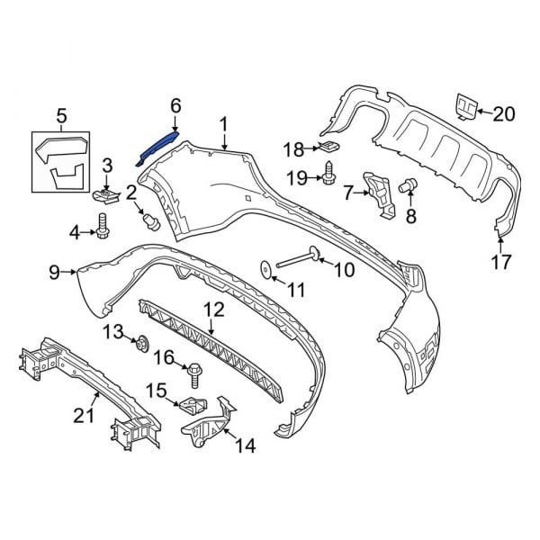 Mercedes-Benz OE 1568850421 - Rear Right Bumper Guide