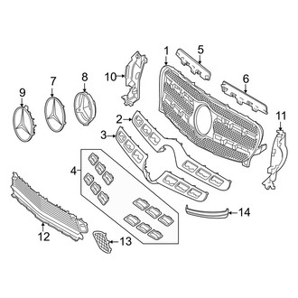 Mercedes-Benz OE - Front Bumper & Grille - Grille & Components (W/O AMG Line Exterior Package)