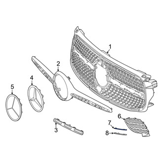 Mercedes-Benz OE - Front Right Upper Grille Molding