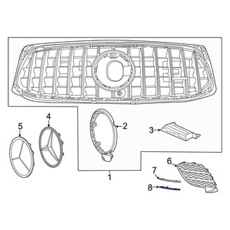 Mercedes-Benz OE - Front Left Lower Grille Molding
