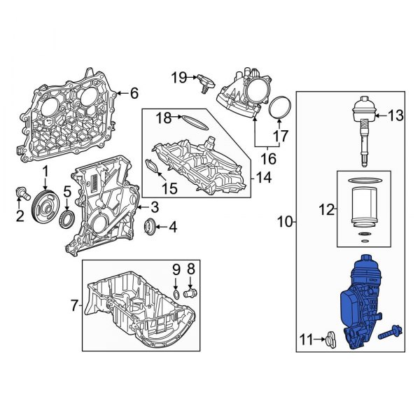 MercedesBenz OE 2601800400 Engine Oil Filter Housing