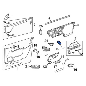 Mercedes-Benz OE - Rear Left Door Lock Switch