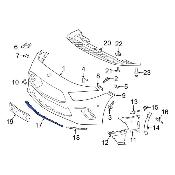 MercedesBenz OE 177885430264 Front Center Bumper Trim