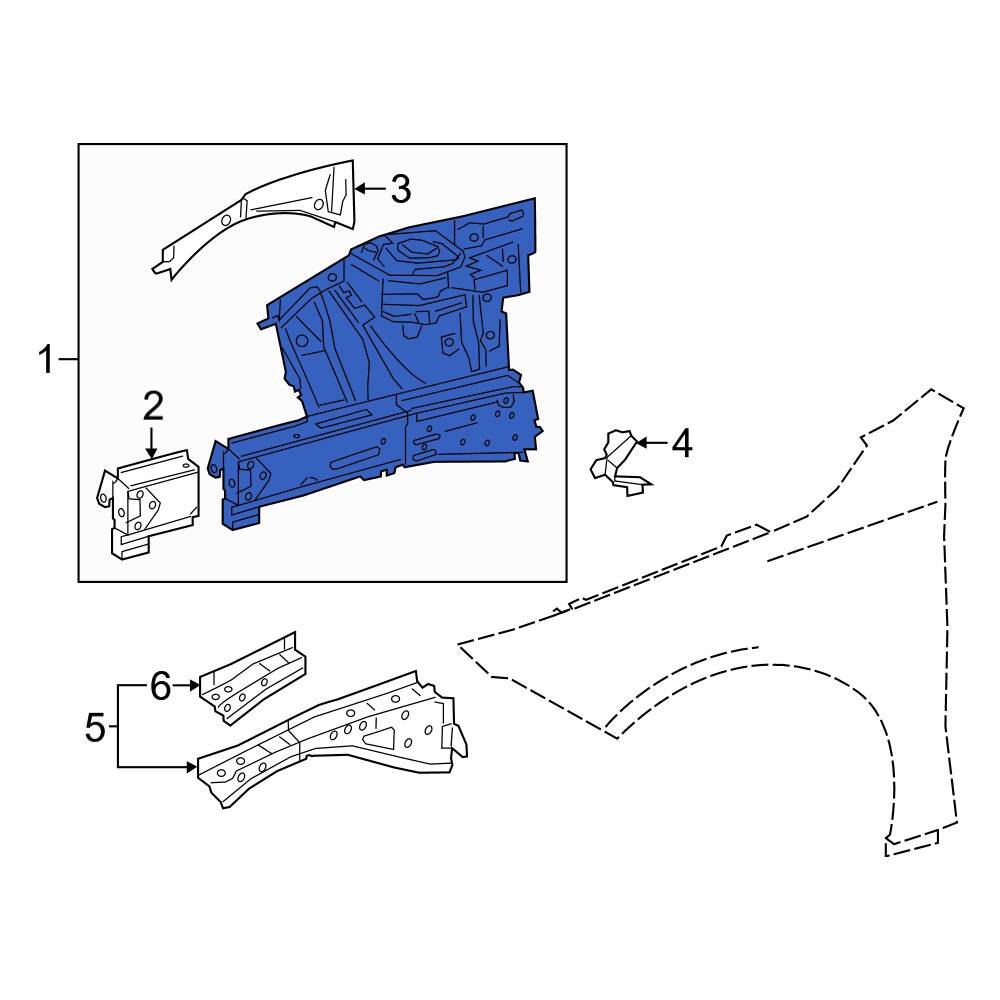 MercedesBenz OE 1776201002 Front Right Frame Side Member Assembly