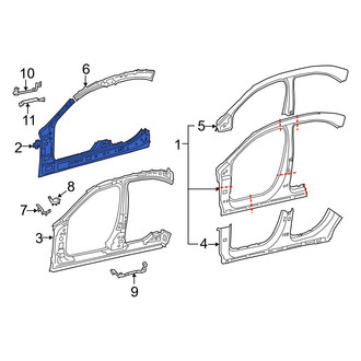Mercedes-Benz OE - Front Left Inner Door Hinge Reinforcement