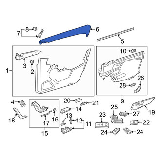 Mercedes-Benz OE - Front Left Upper Inner Door Interior Trim Panel