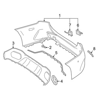 Mercedes-Benz OE - Rear Bumper - Bumper & Components (W/O Amg Line, Bumper Cover & Trim)