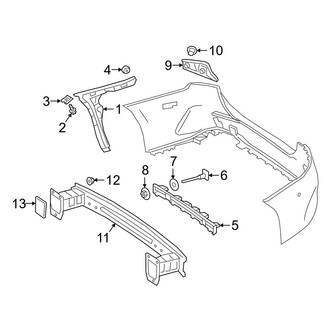 Mercedes-Benz OE - Rear Bumper - Bumper & Components (W/O Amg Line, Structure & Mounting)