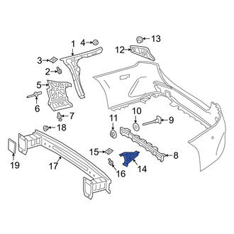 Mercedes-Benz OE - Rear Left Bumper Cover Support Rail Bracket