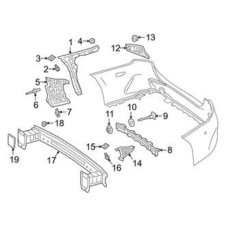 Mercedes-Benz OE - Rear Bumper - Bumper & Components (With AMG Line, Structure & Mounting)