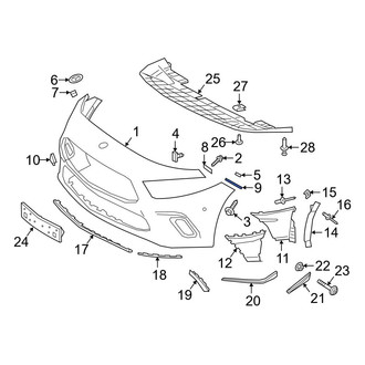 Mercedes-Benz OE - Front Right Outer Bumper Cover Retainer