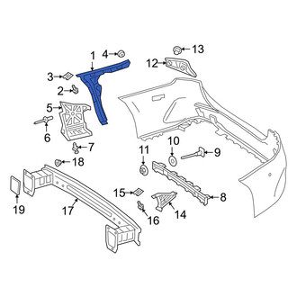 Mercedes-Benz OE - Rear Right Bumper Cover Reinforcement