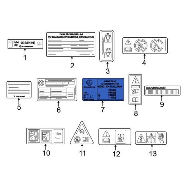 MercedesBenz OE 2475846407 Tire Information Label