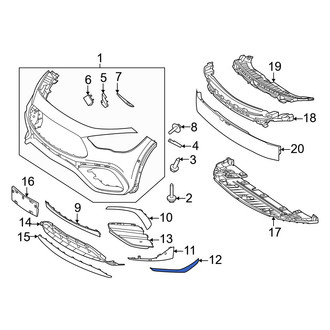 Mercedes-Benz OE - Front Left Lower Grille Molding